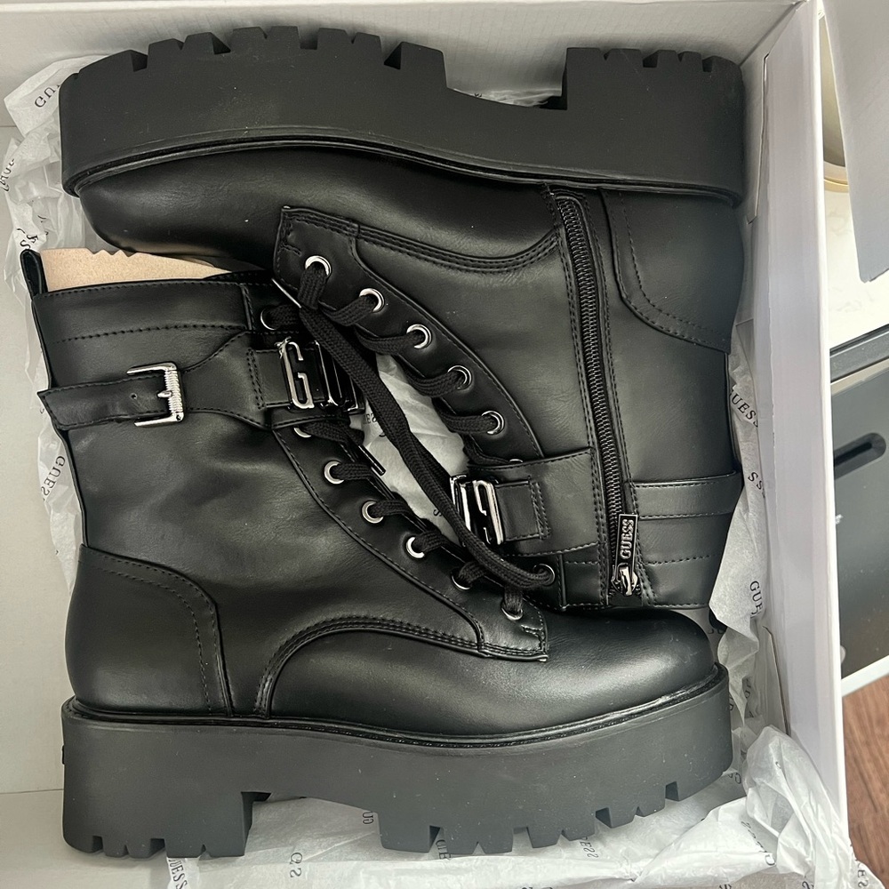 Black Guess Combat Boots